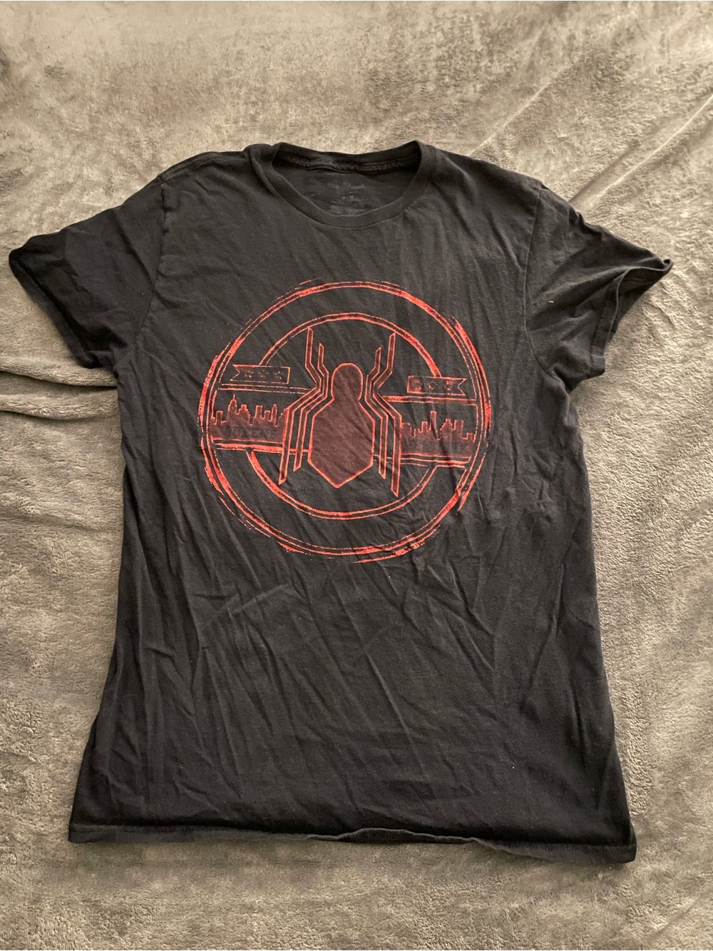 Marvel Spider-Man Black Red Graphic Tee Superhero Comic Streetwear Unisex M